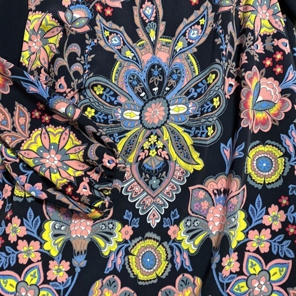 Loft Sz Xsmall Petite Floral Long Sleeve Dress - Picture 4 of 7